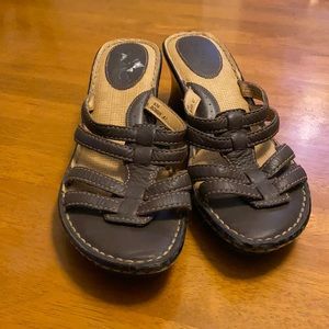 BOC Brown Wedge Heeled Sandals 8 VGUC